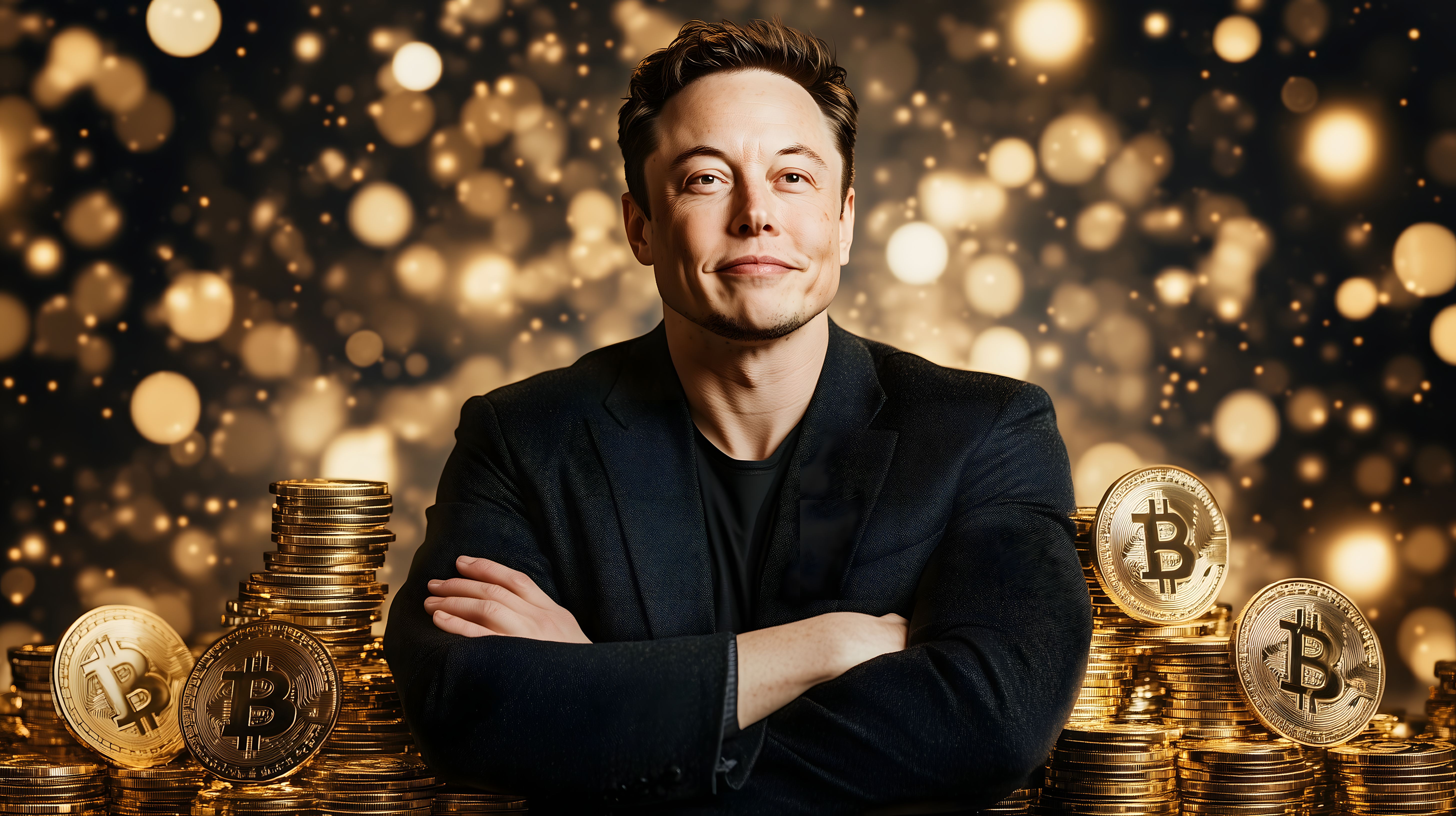 Elon Musk mit Bitcoin-Münzen und Glitzer-Hintergrund – Kostenloses Foto auf  ccnull.de